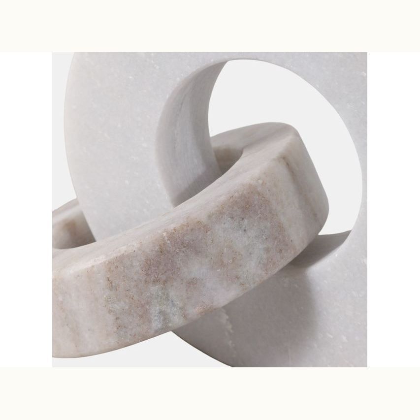 White & Beige Marble Double Ring