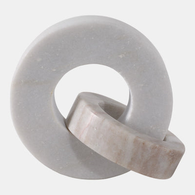 White & Beige Marble Double Ring