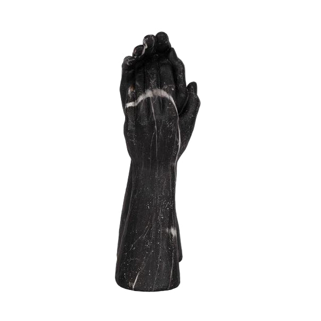 13" Black Marbled Hands Sculpture