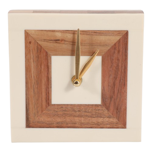 5" Square Natural Clock