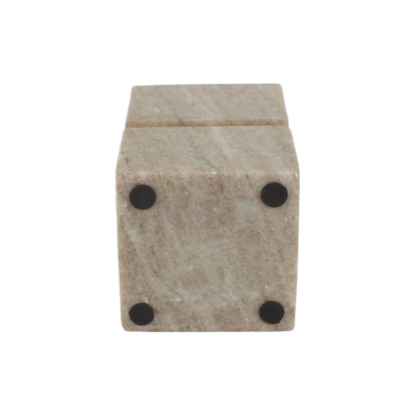 Onyx Marble Stacked Cubes Pillar Candleholder