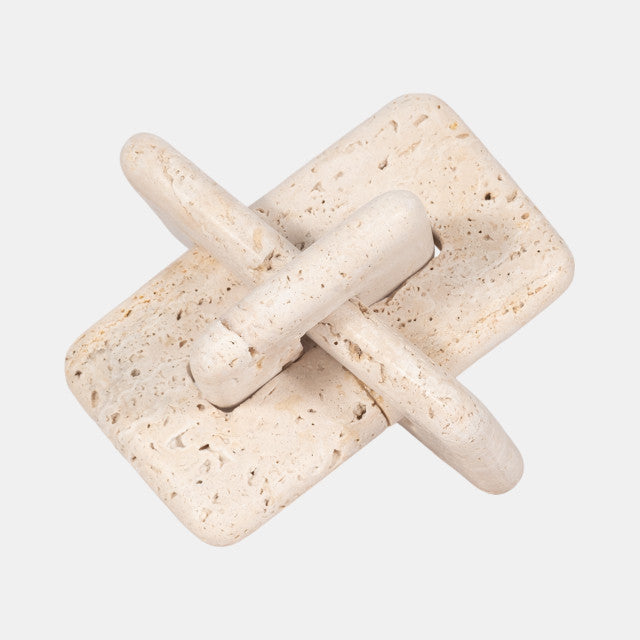 7" Tan Travertine Squared Knot