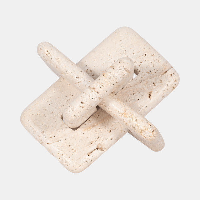 7" Tan Travertine Squared Knot