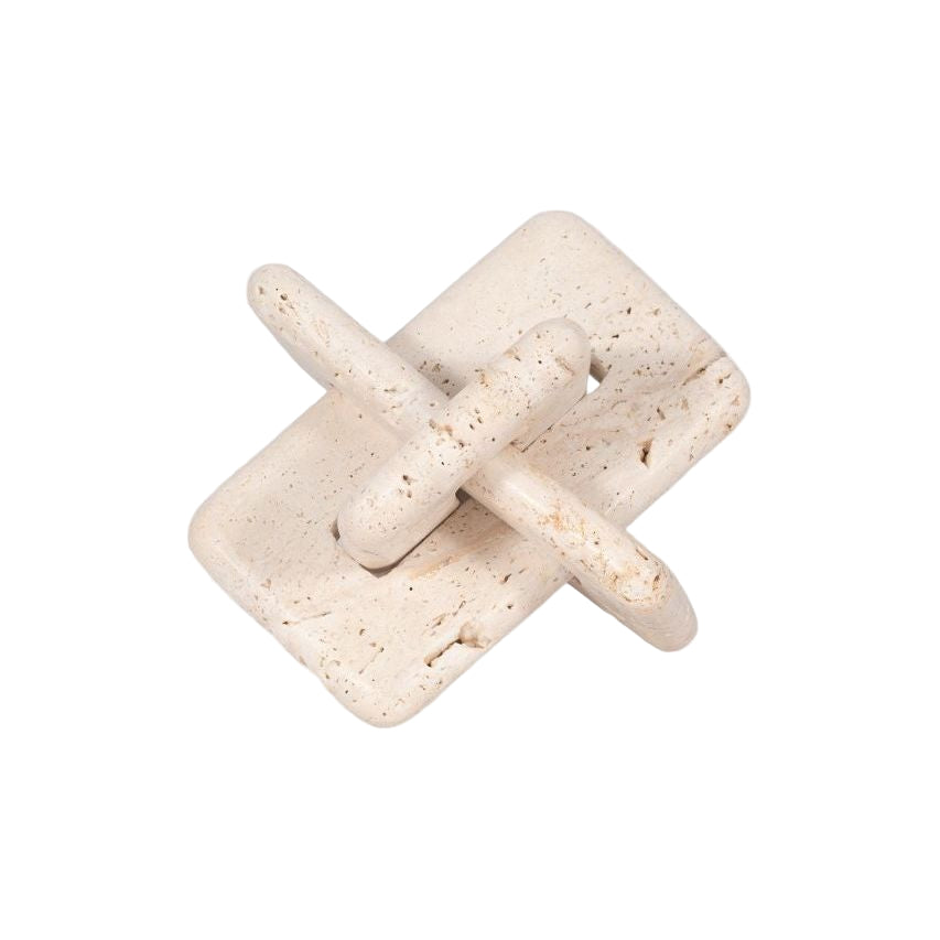 7" Tan Travertine Squared Knot