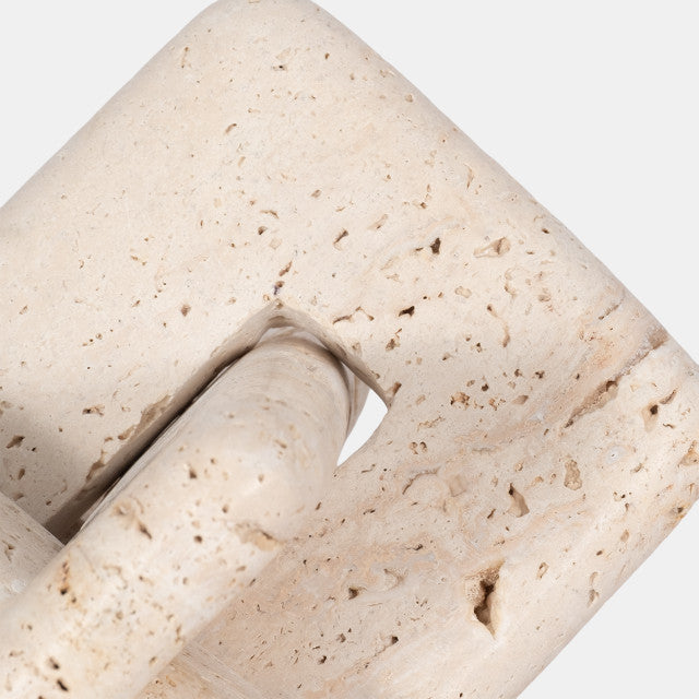 7" Tan Travertine Squared Knot