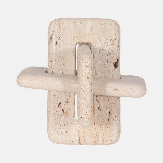 7" Tan Travertine Squared Knot