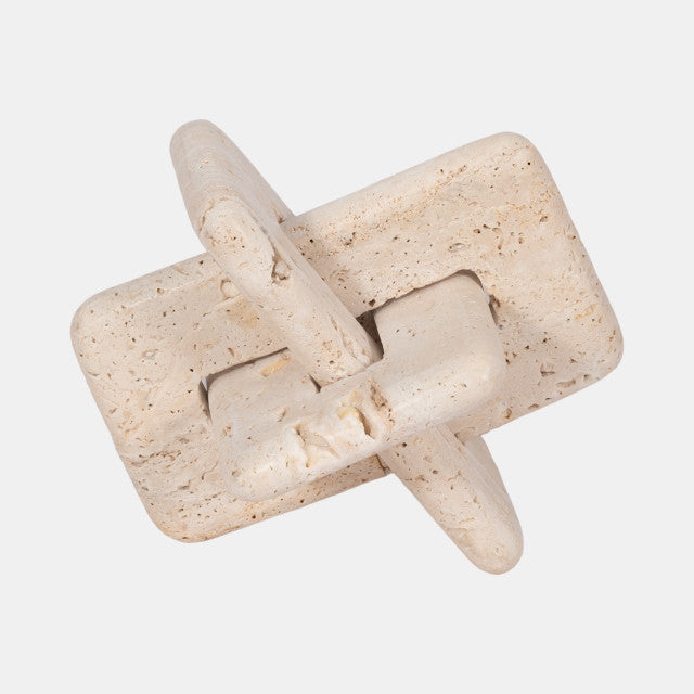 7" Tan Travertine Squared Knot