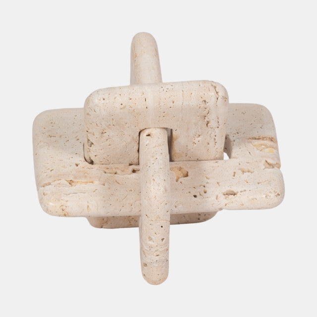 7" Tan Travertine Squared Knot