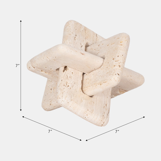 7" Tan Travertine Squared Knot