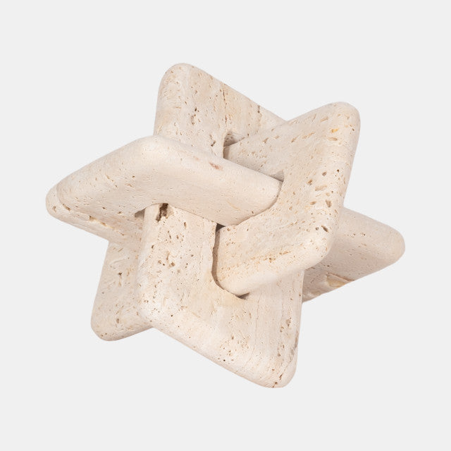 7" Tan Travertine Squared Knot