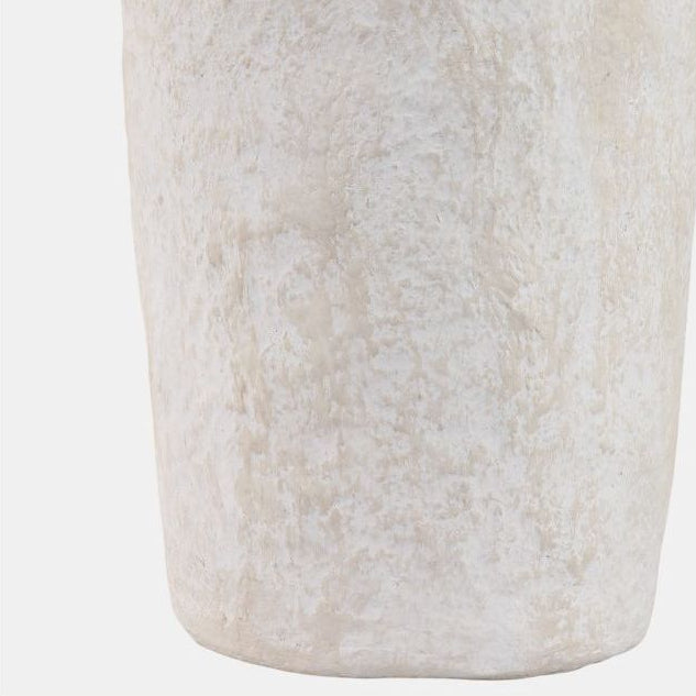 White Paper Mache Handle Vase