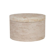 Travertine Small Round Box