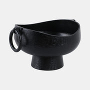 Metal Pedestal Bowl With Ring Handles