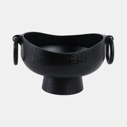 Metal Pedestal Bowl With Ring Handles