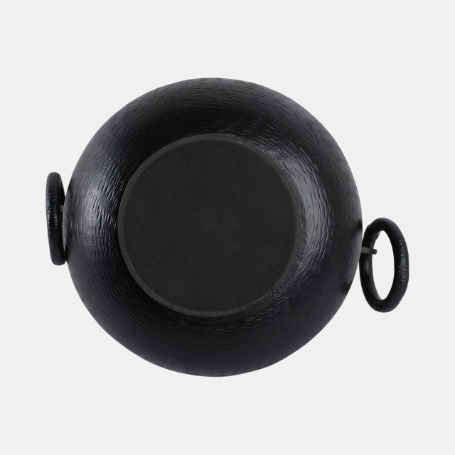 Metal Pedestal Bowl With Ring Handles
