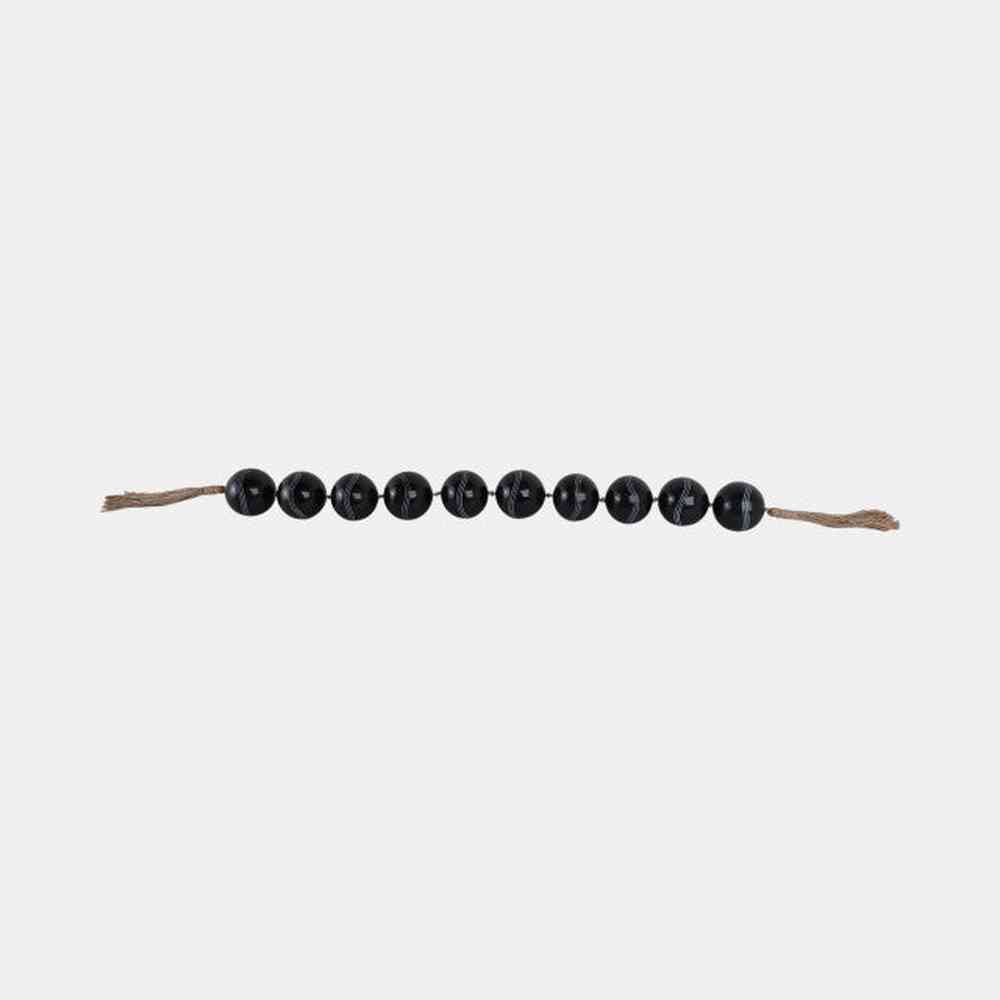 Black Carved Bead Garland