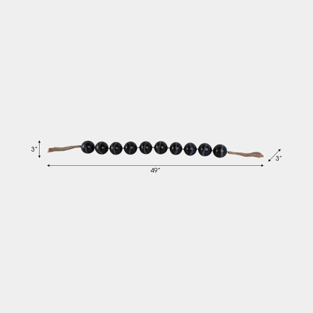 Black Carved Bead Garland