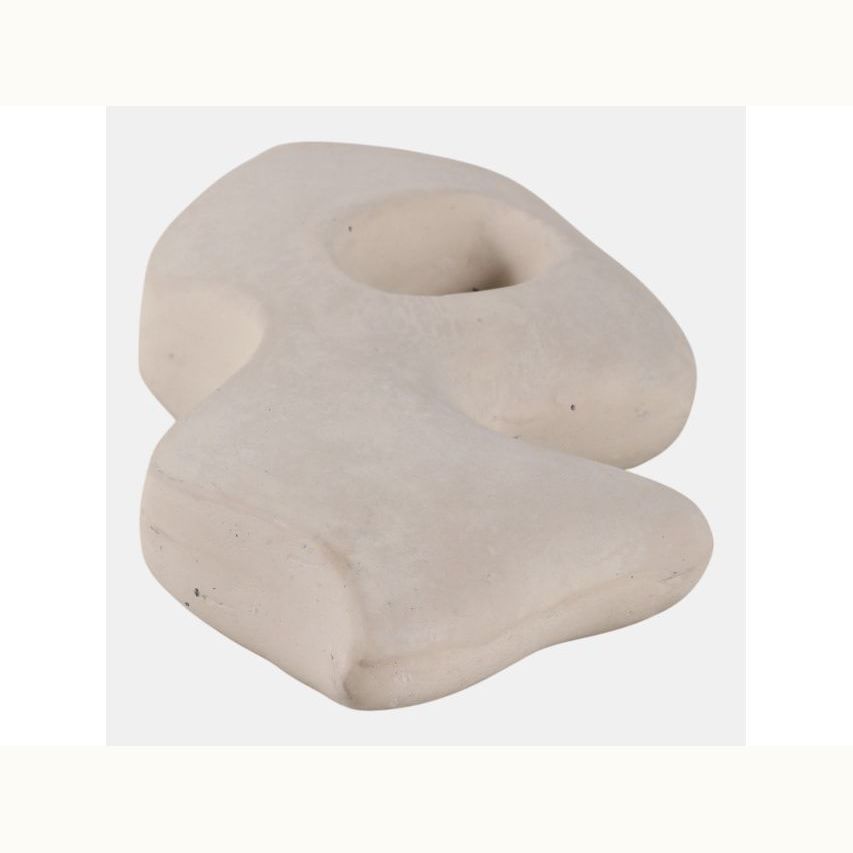 White Paper Mache Squiggle Sculpture