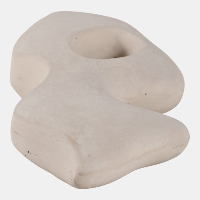 White Paper Mache Squiggle Sculpture
