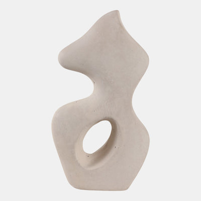 White Paper Mache Squiggle Sculpture