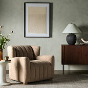 Channeled Upholstered Wingback Accent Chair