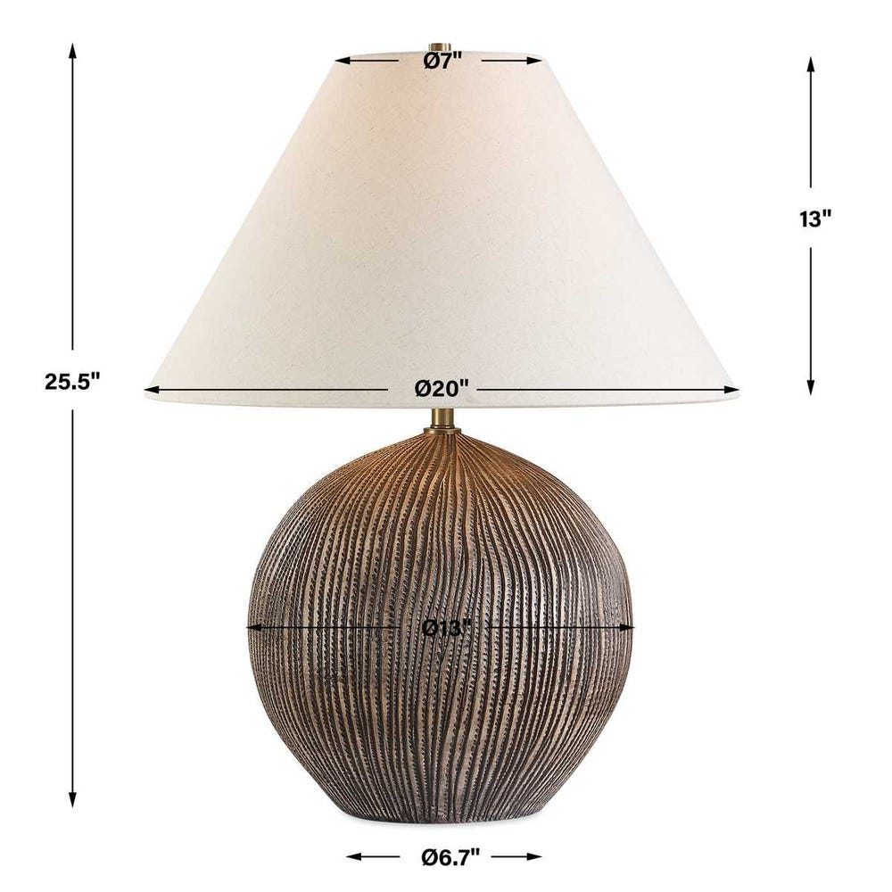 Grooved Porcelain Table Lamp