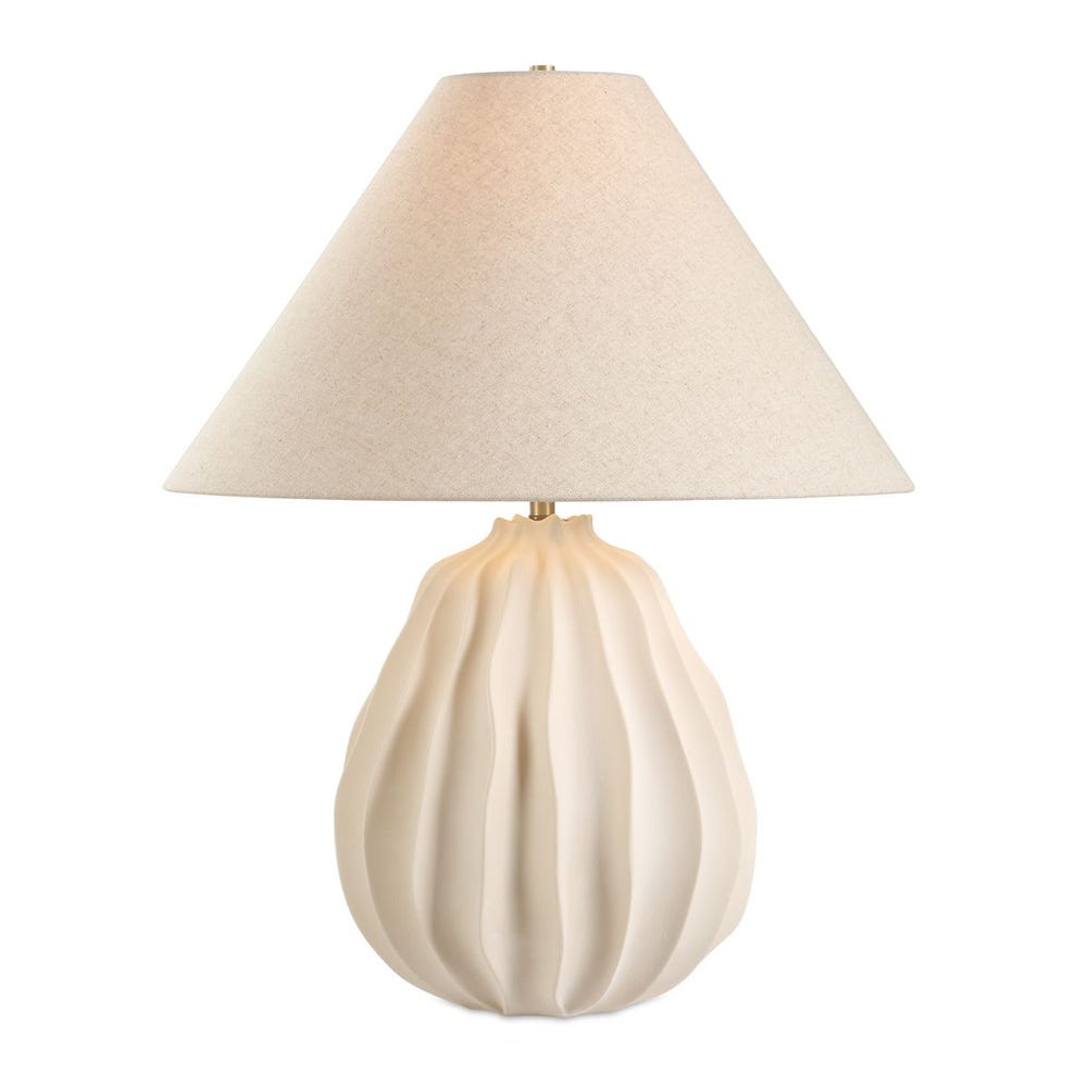 Porcelain Raised Ridged Table Lamp