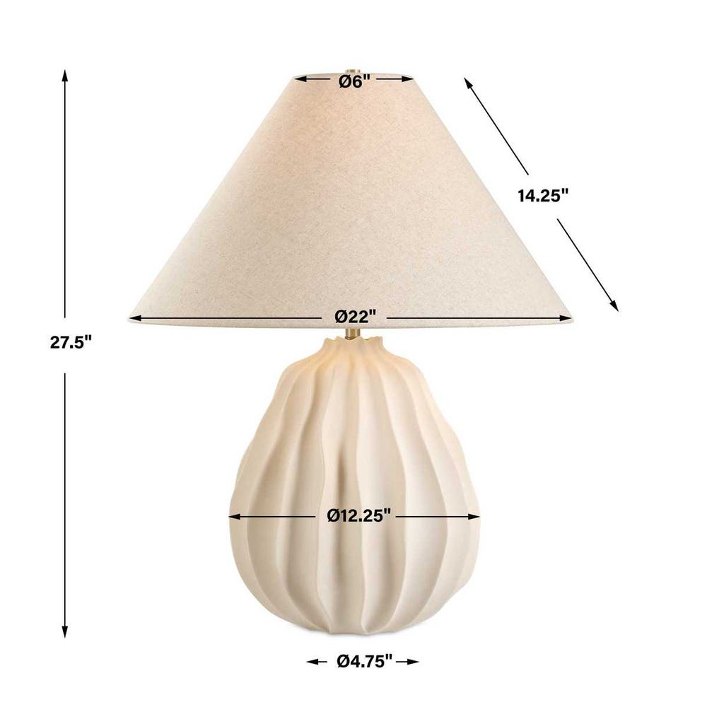 Porcelain Raised Ridged Table Lamp