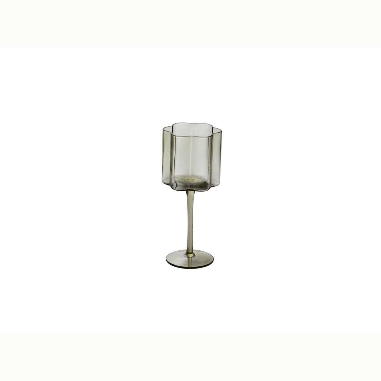 Green Floret Wine Glas