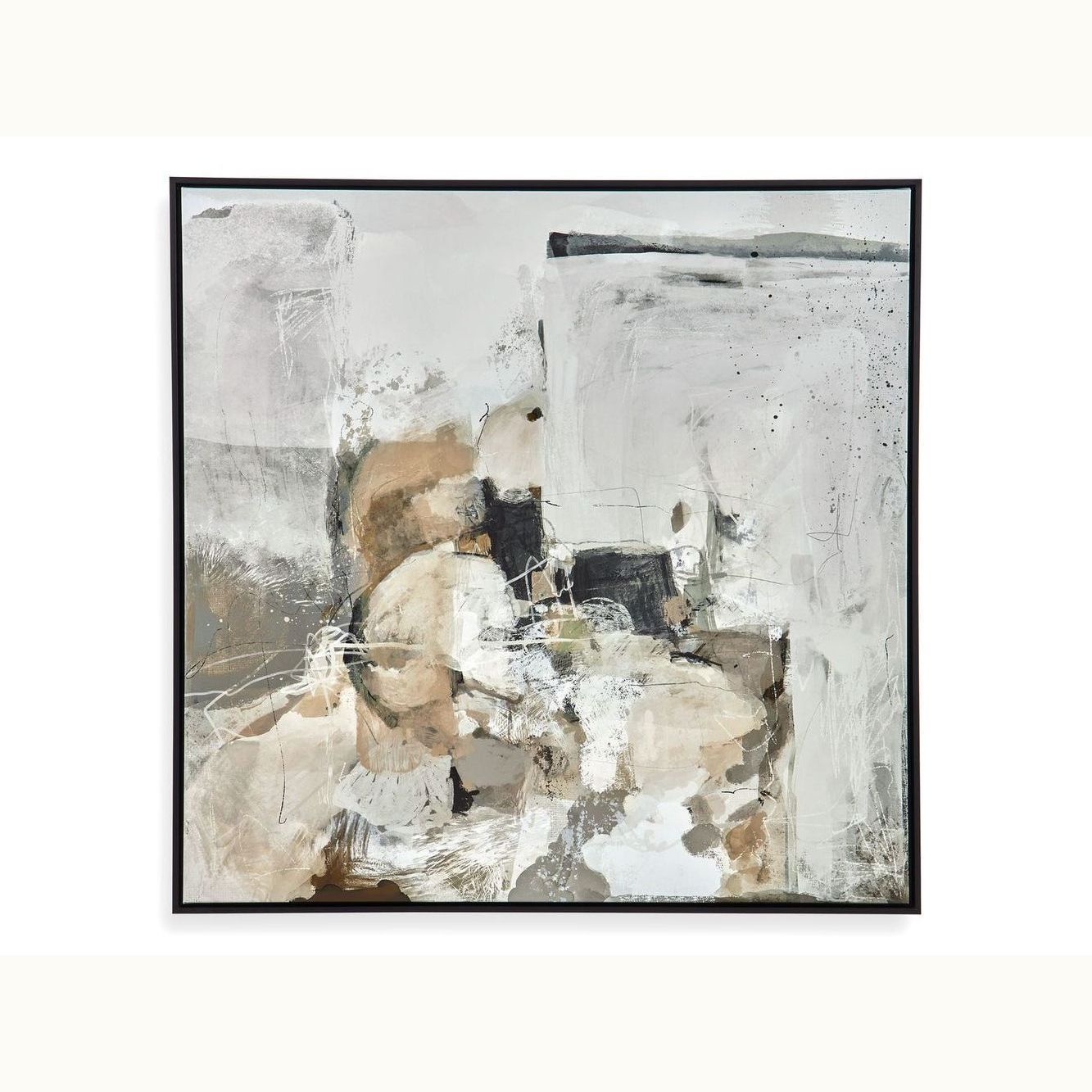 50" Abstract Art With Black Frame