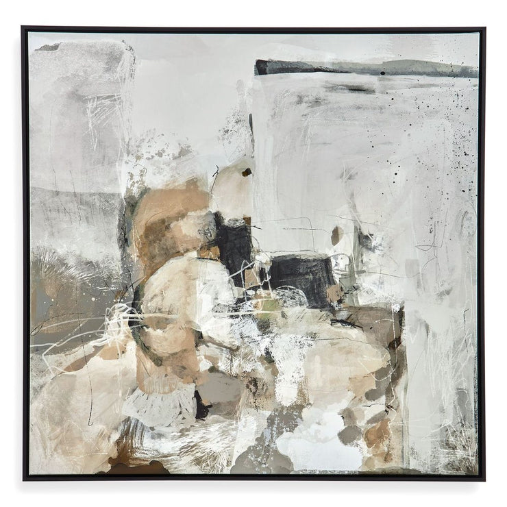 50" Abstract Art With Black Frame