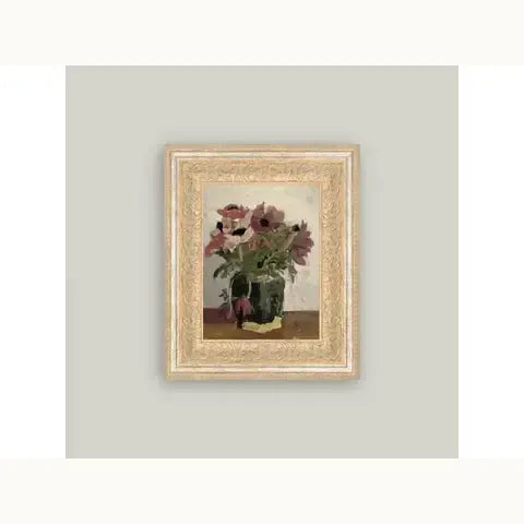 Mauve Floral Framed Antique Art