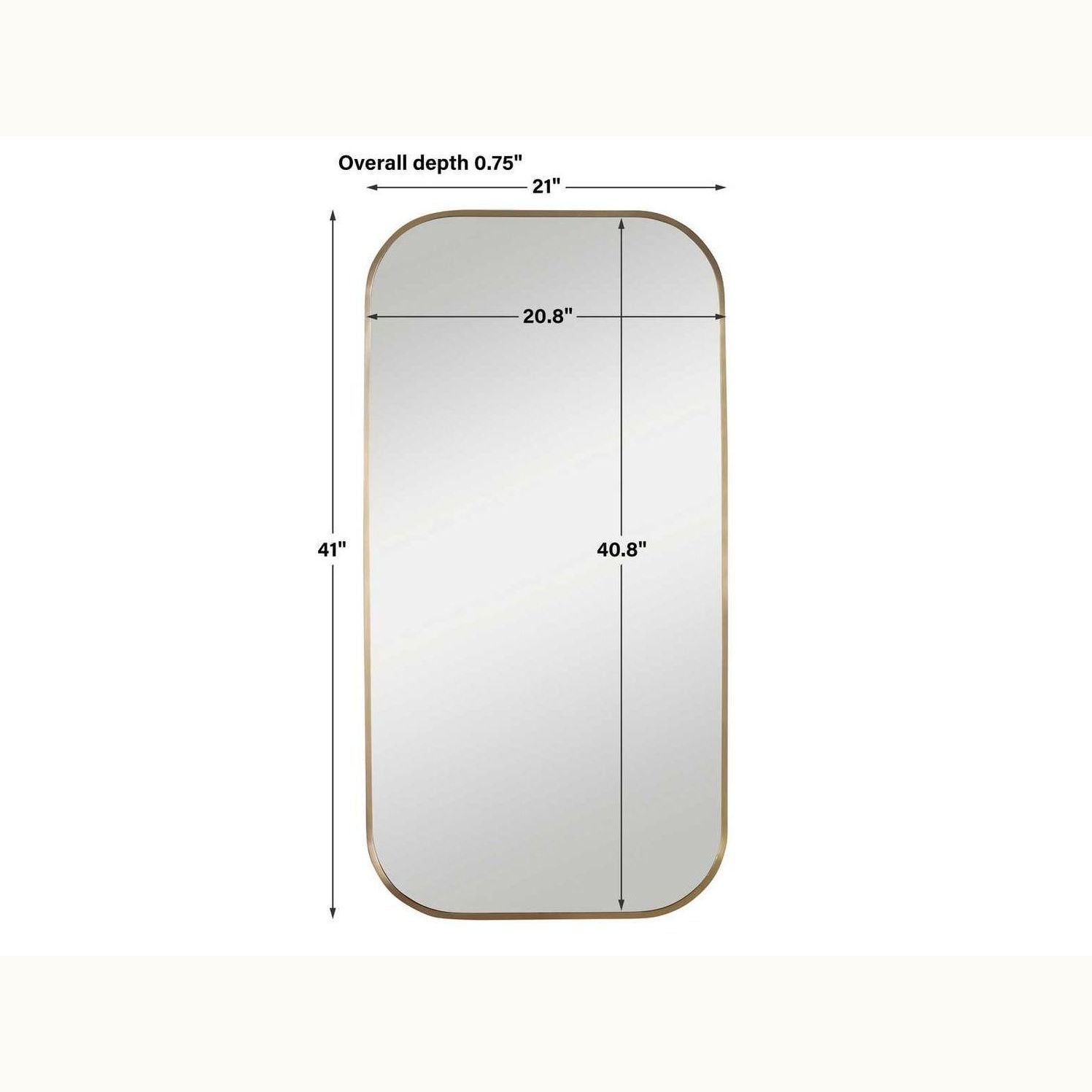 21" x 41" Brass Mirror