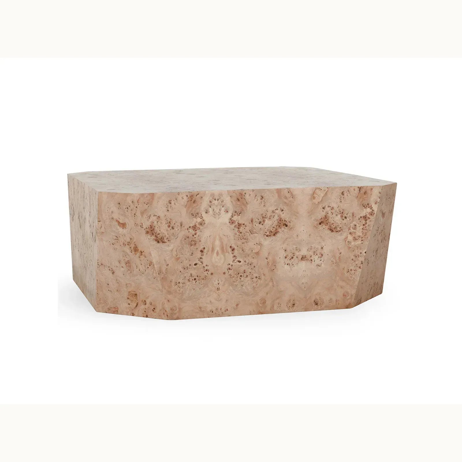 Burl Wood 42" Square Coffee Table Natural