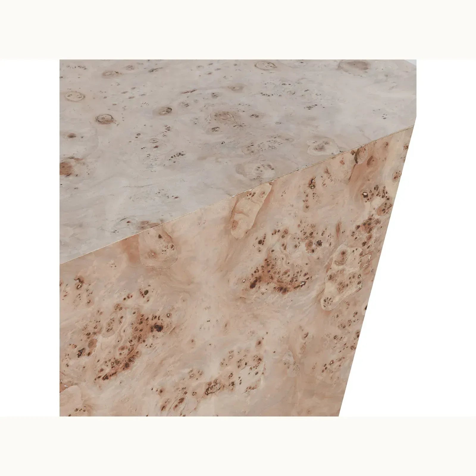 Burl Wood 42" Square Coffee Table Natural