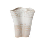Small Off-White Wavy Ceramic Vase