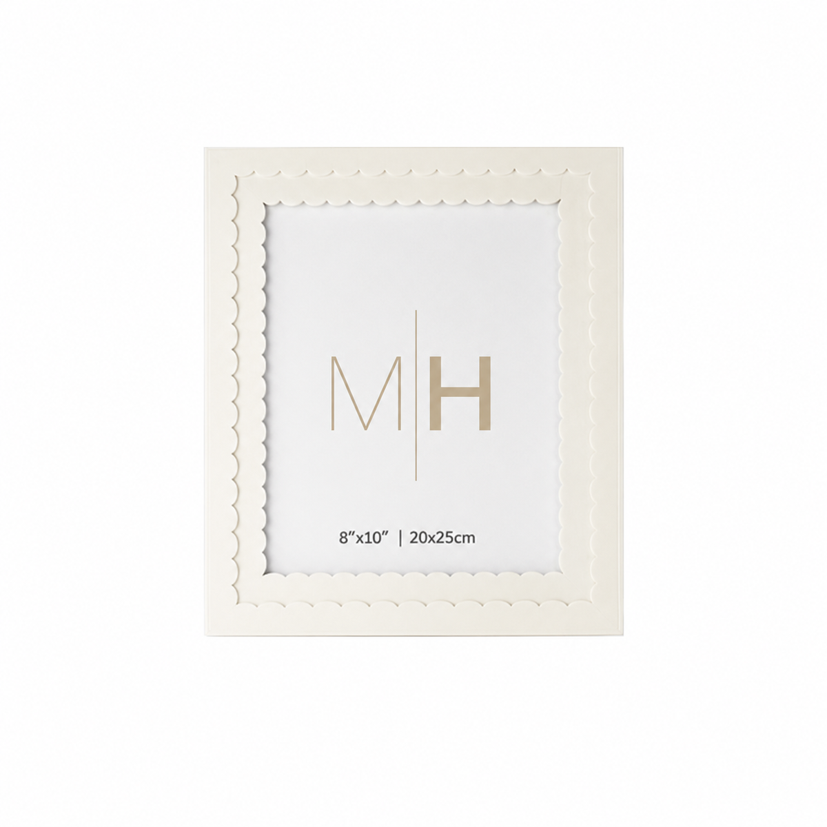 8x10 White Scalloped Picture Frame