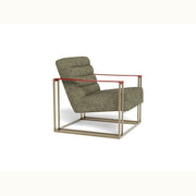 Modern Metal with Leather Arm Detail Accent Chair