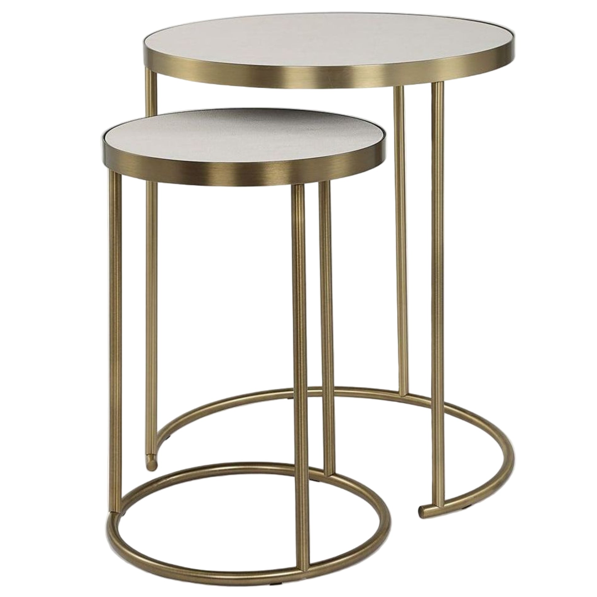 Brass & White Nesting Tables