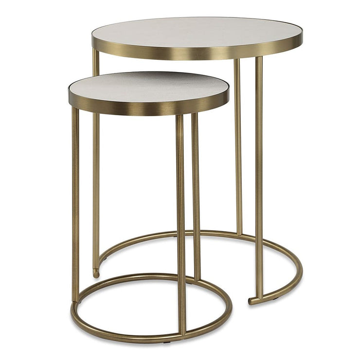 Brass & White Nesting Tables
