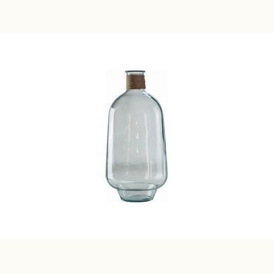 Tall Glass Vase With Rope Accent