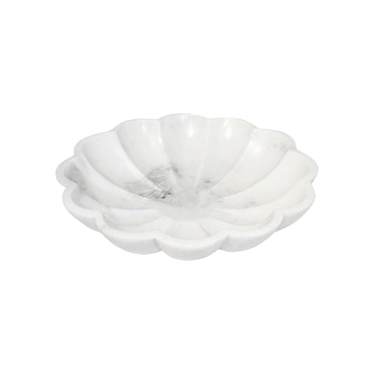9" White Marble Bowl