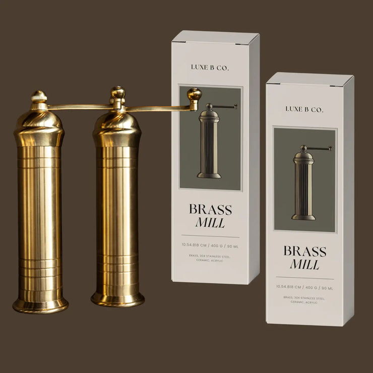 Brass 9" Salt and Pepper Grinders