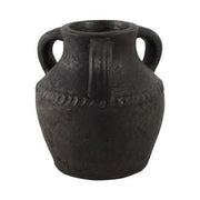 10" Double Handle Black Vase