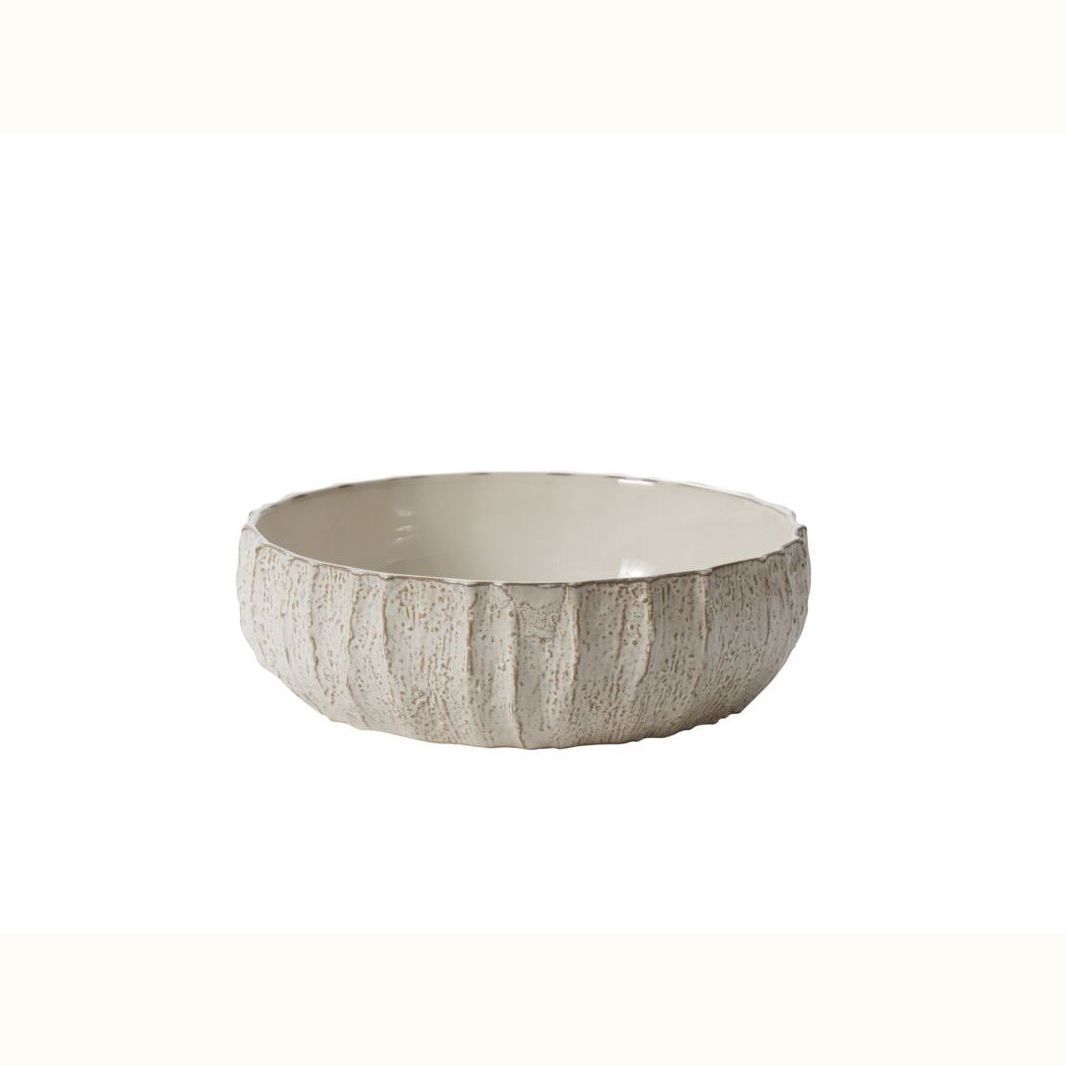 13" Off White Ceramic Bowl