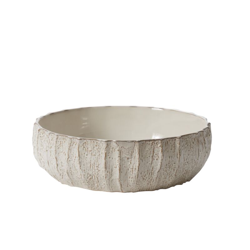 13" Off White Ceramic Bowl