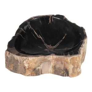 5" Black and Wood Decorative Bowl