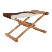 17" Brown Hide Stool