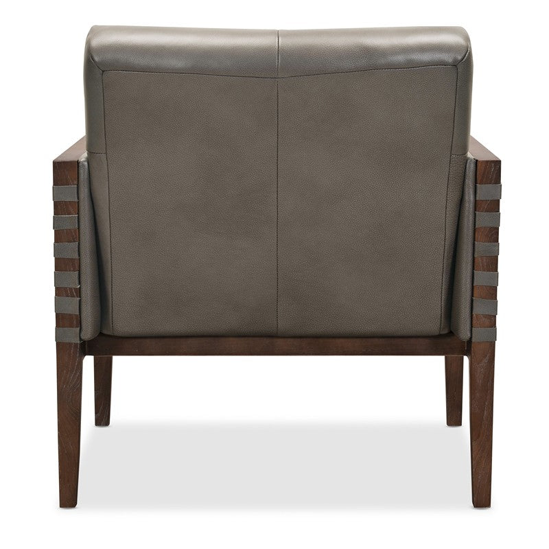 Carverdale Leather Club Chair, Maddie Grey