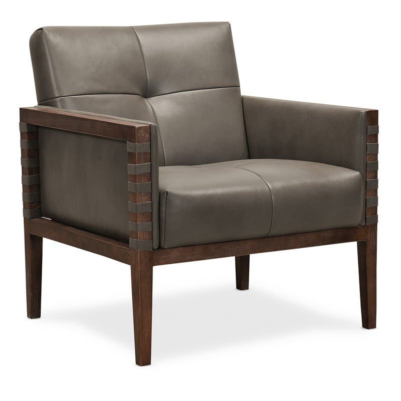Carverdale Leather Club Chair, Maddie Grey
